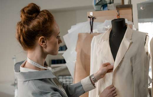 Woman making suit like clothes