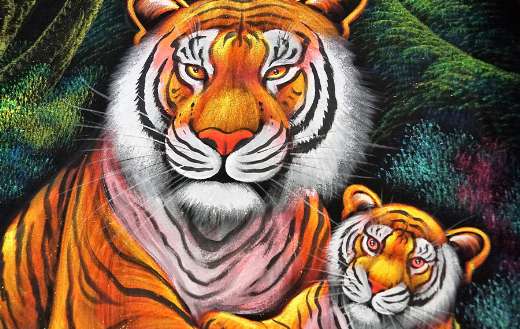 Art mother cub lions