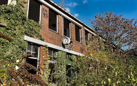 Old abandoned factory building