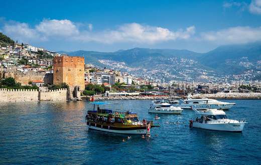 Alanya Turkey beach ships