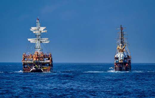 Two ships Alanya Turkey
