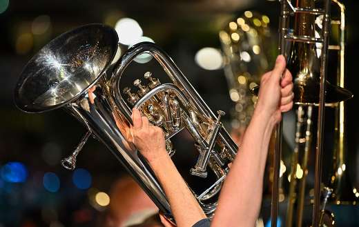 Tuba brass band instrument