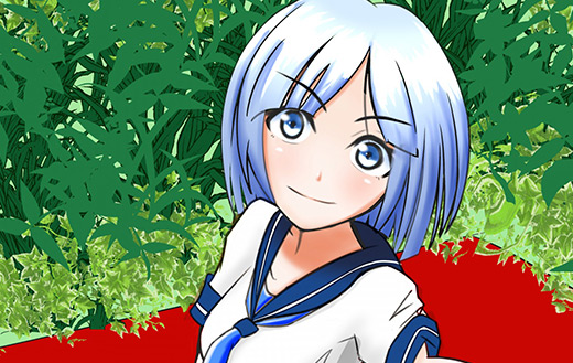 Blue hair girl anime