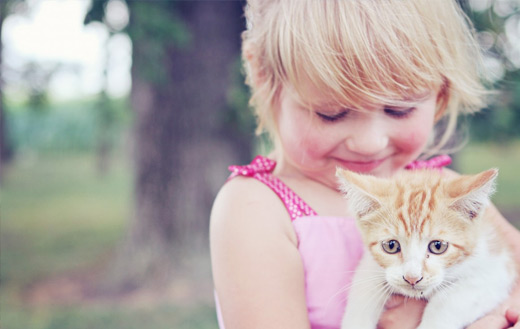 Girl holding cat jigsaw puzzle
