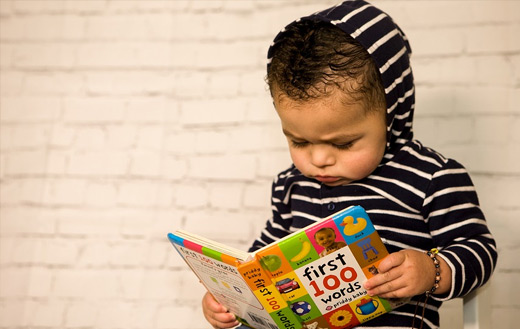 Toddler reading book jigsaw