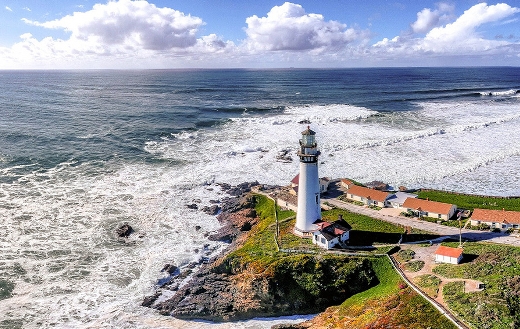 Pacific California coastline lighthouse