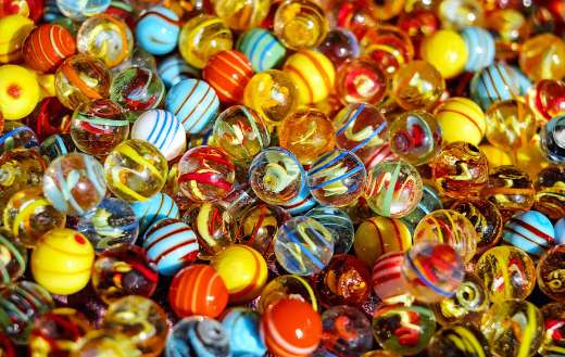 Glass marbles colorful