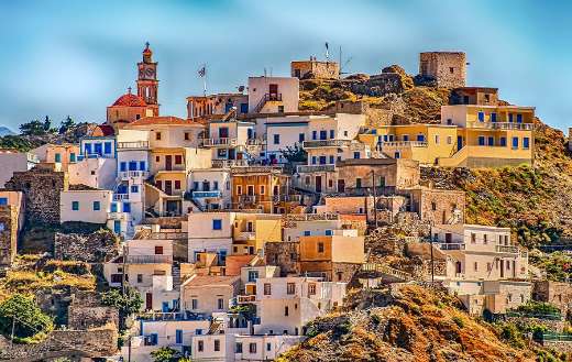 Karpathos Greece village hill architecture