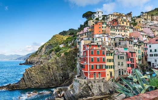 Coastal village cliffs