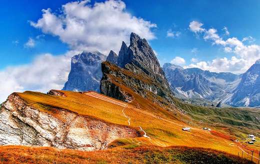 Black and brown mountain