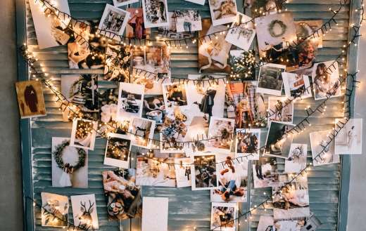 Festive atmosphere in cozy room with garland