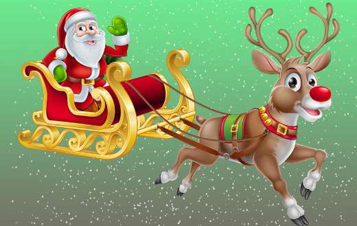 santa on sled