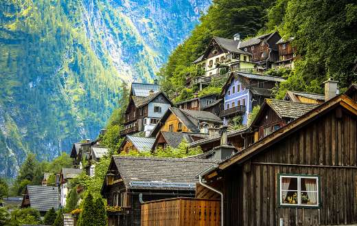 Houses in a mountain puzzle