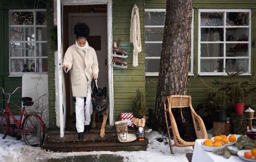 Woman with dog online