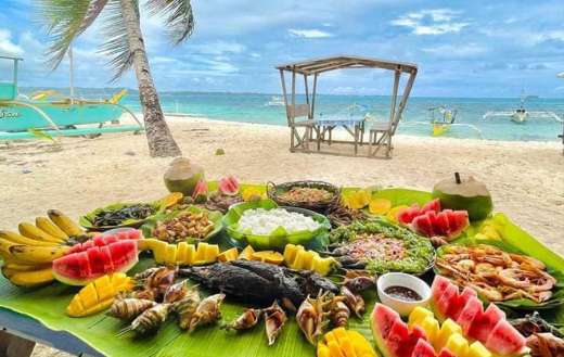 Nice food in a beautiful view online