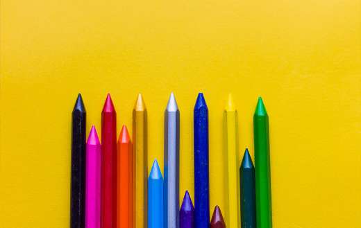 Assorted color crayons puzzle