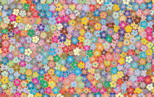 Colorful abstract flowers clip art