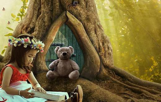 Kid reading book online