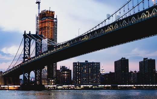 City bridge at dusk online