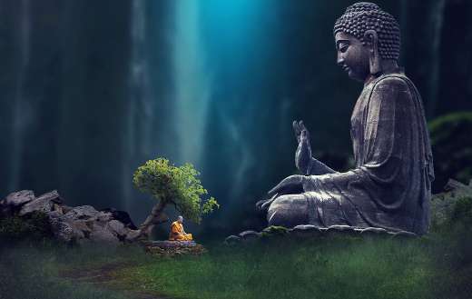 Asia buddha monk mediation online