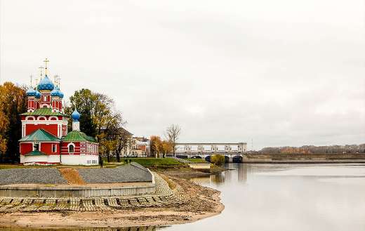 Church architecture river landscape
