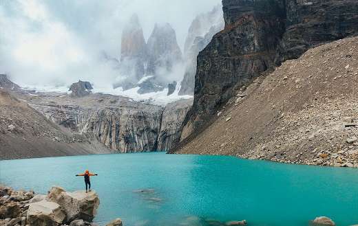 Torres Del Paine lake mountain tourism