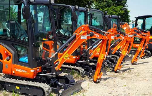 Excavators heavy machine site