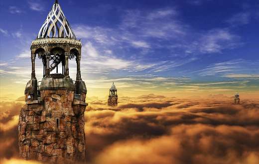 Fantasy castle in the sky