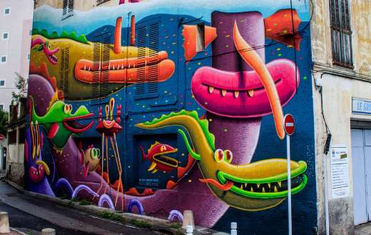 Modern paint art on the wall puzzle