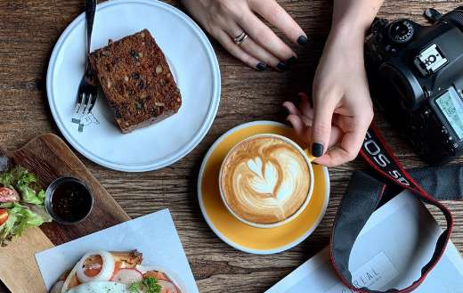Photo of coffee cup near camera online