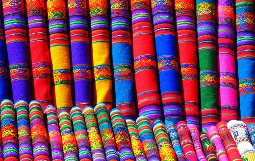 Colorful mexican fabric puzzle