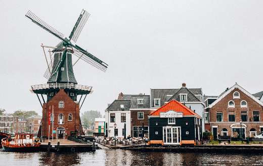Holland Netherlands river windmill