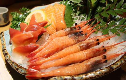 Seafood sashimi shrimp cuisine