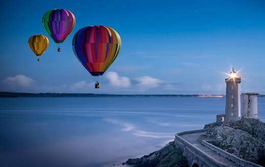Light house hot air balloon rides