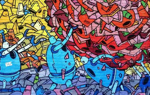 Graffiti wall mural street art painting