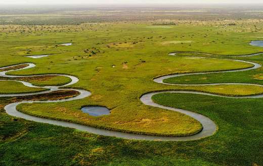 Okavango delta river aerials landscape