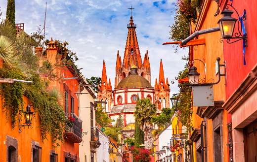 Aldama street parroquia archangel church Mexico