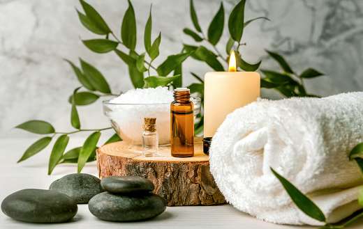 Beauty treatment items for spa puzzle