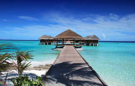 Boardwalk beach resort Maldives
