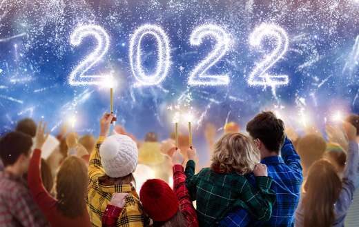 Family watching fireworks online