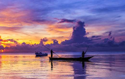 Fishermens clouds sunset boats online