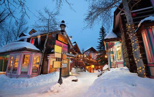 Breckenridge Colorado USA downtown streets winter night