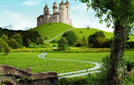 Enchanting old fairytale castle