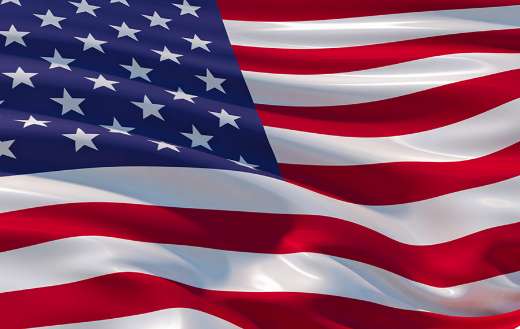 Fluttering silk flag USA puzzle