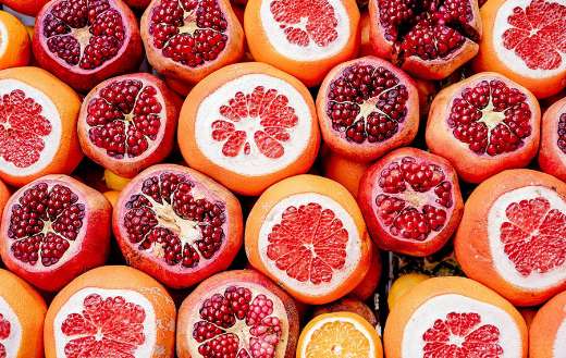 Healthy vitamin grapefruit puzzle