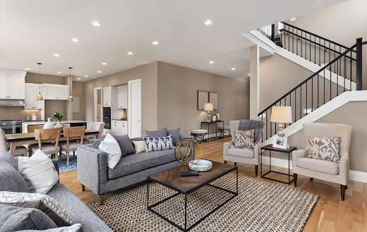 Living room newly constructed luxury house