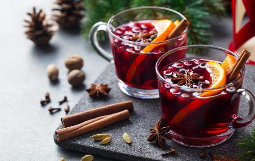 Mulled wine red wine with herbs