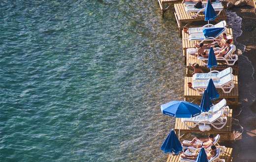 Summer people relaxing on the beach