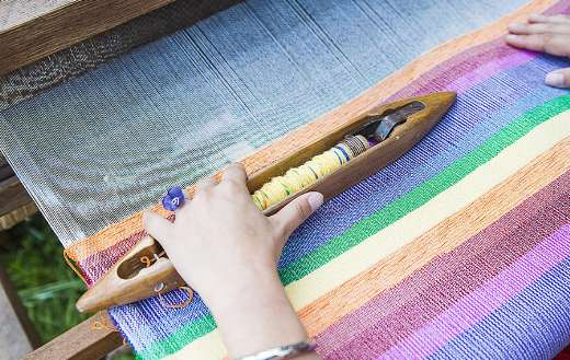 Traditional weaving color fiber