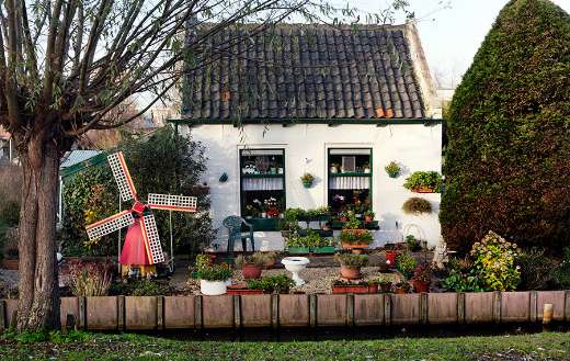 Typical small old dutch cottage Rotterdam